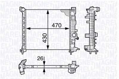 MAGNETI MARELLI 350213143300 -  Радиатор, охлаждение двигателя